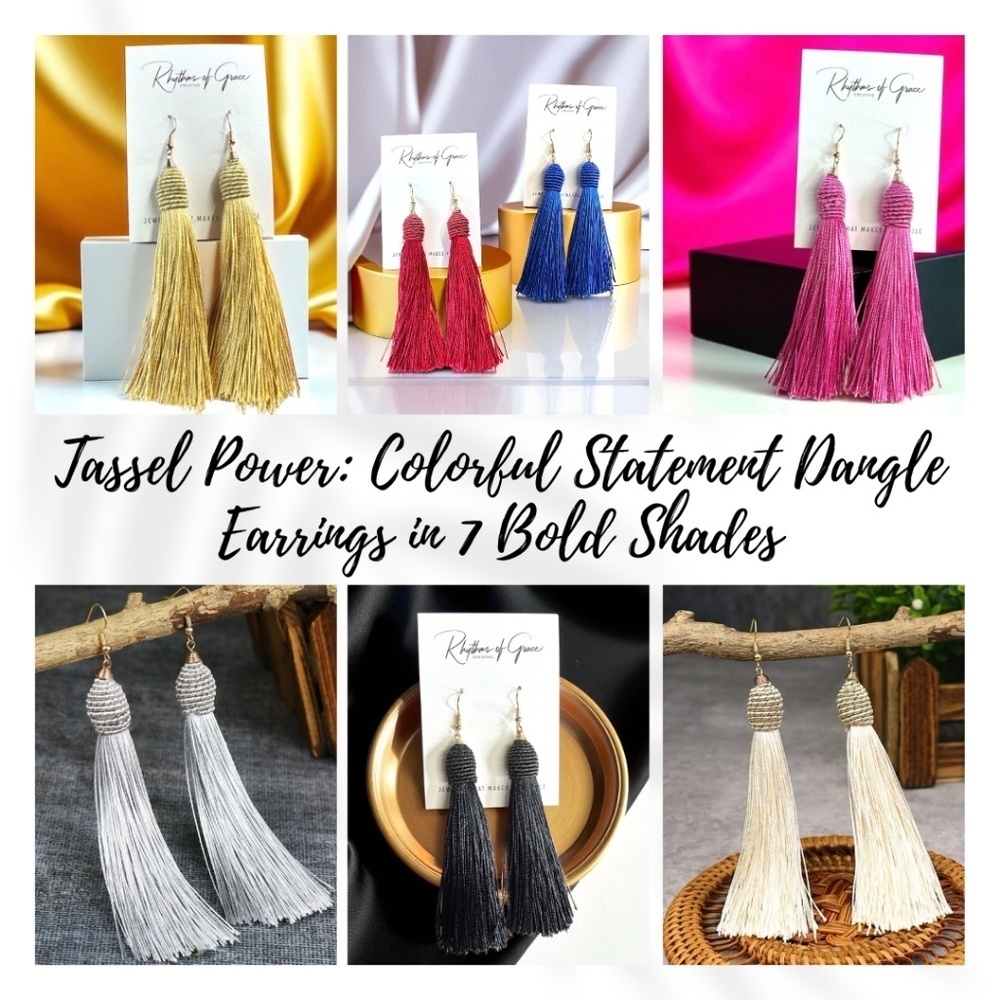 Boho Tassel Dangle Earrings Statement Fringe Jewelry